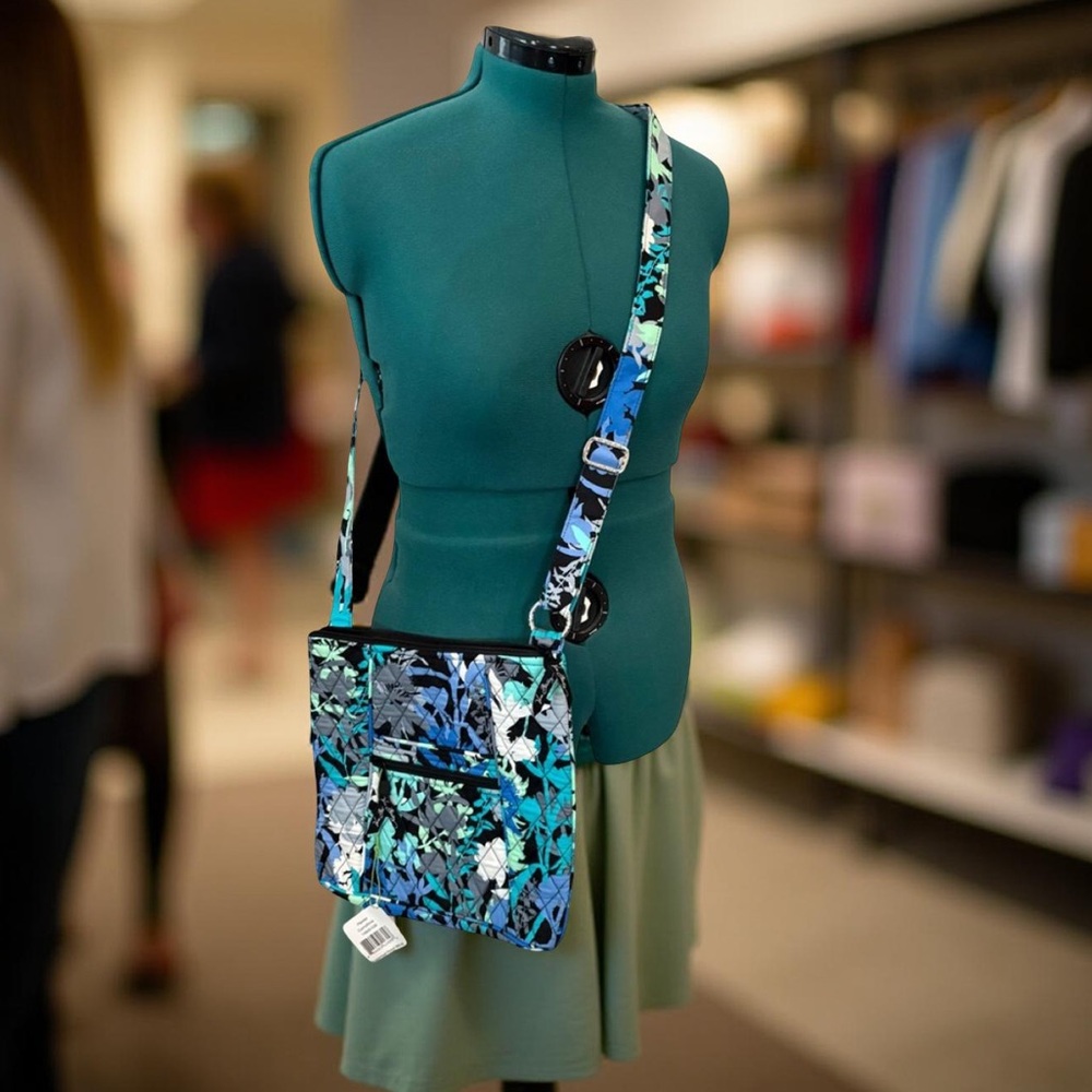 NEW Vera Bradley Blue Camo Floral Crossbody Bag